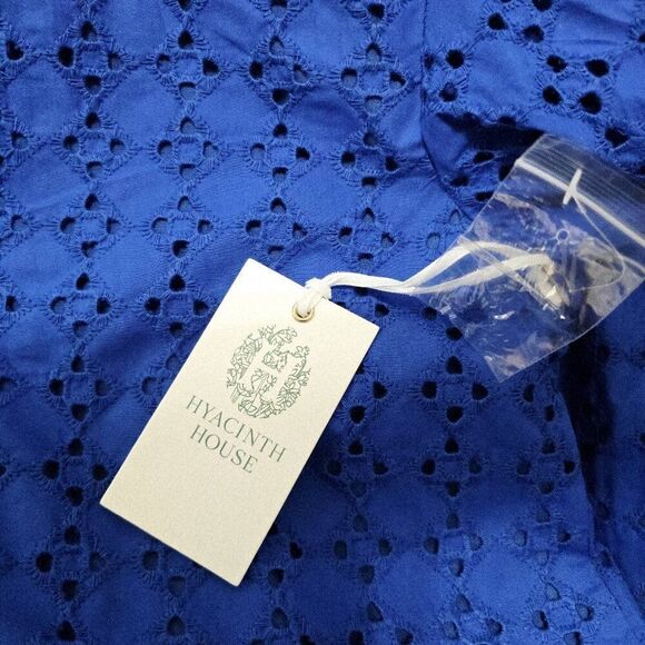 🆕️ Hyacinth House - XXS Tuckernuck Eyelet Midi Tryall Dress In Royal Blue - Picture 11 of 11